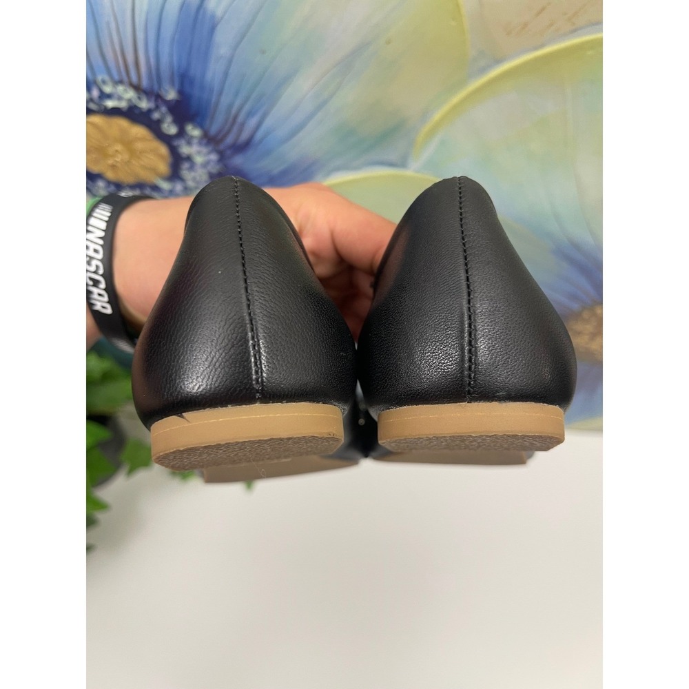 Jack Rogers Debra Black Leather Point Toe Sequin Bow Ballet Flats in Black 6.5 - Picture 10 of 13